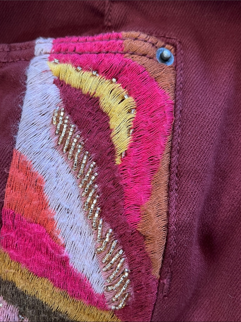 Free People x Driftwood Farrah Flare Beaded Jeans - Picture 8 of 13
